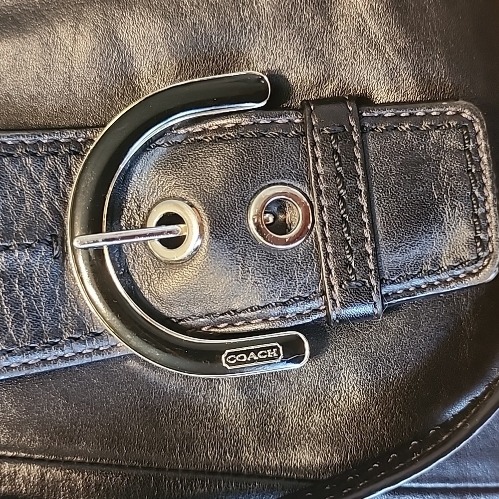 Coach SOHO Black Leather Shoulder Bag - Picture 12 of 16